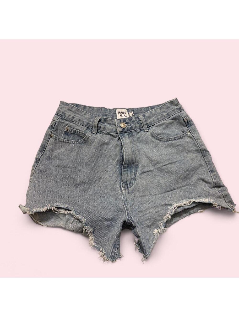 Princess Polly Distressed Lightwash jean shorts